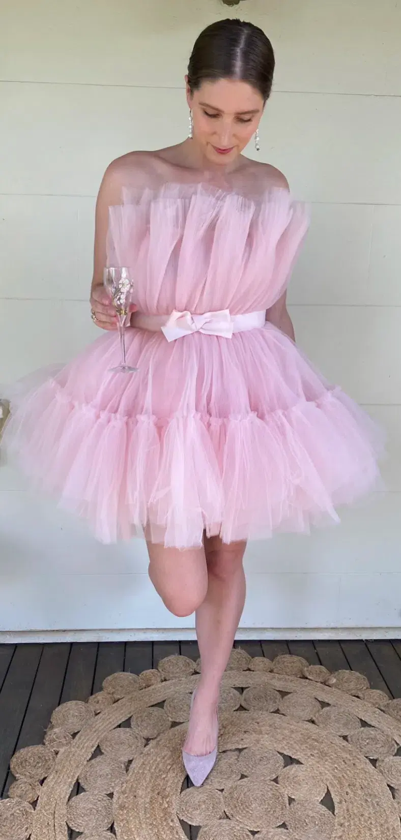 Giambattista Valli x HM Pale Pink Mini Tulle Dress Pink Size 12 - Image 3