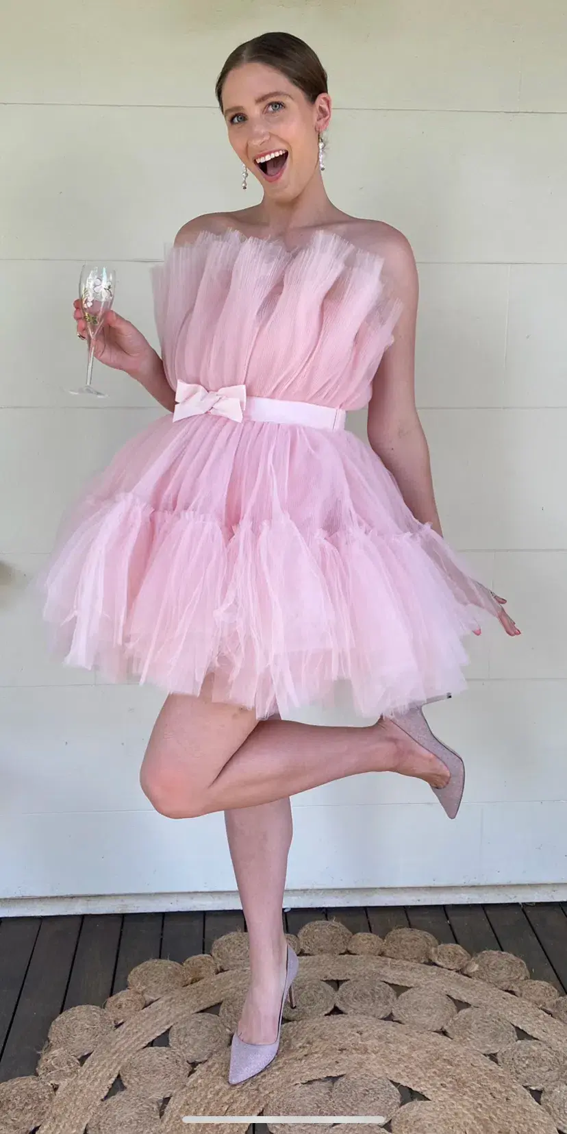 Giambattista Valli x HM Pale Pink Mini Tulle Dress Pink Size 12 - Image 2