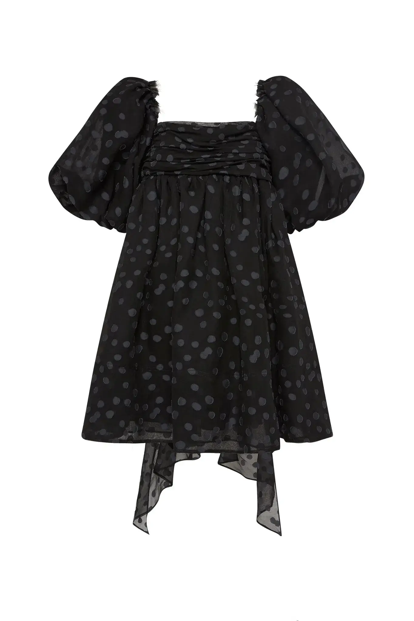 Aje La Piscine Puff Sleeve Bow Back Mini Dress Black Size 8  - Image 6