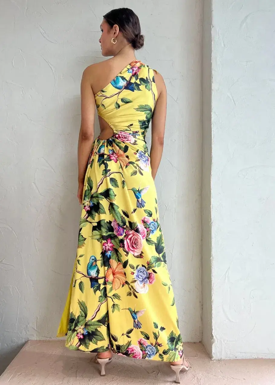 Sonya Moda Nour Royal Botanica Maxi Dress Yellow Floral Size 6 - Image 2