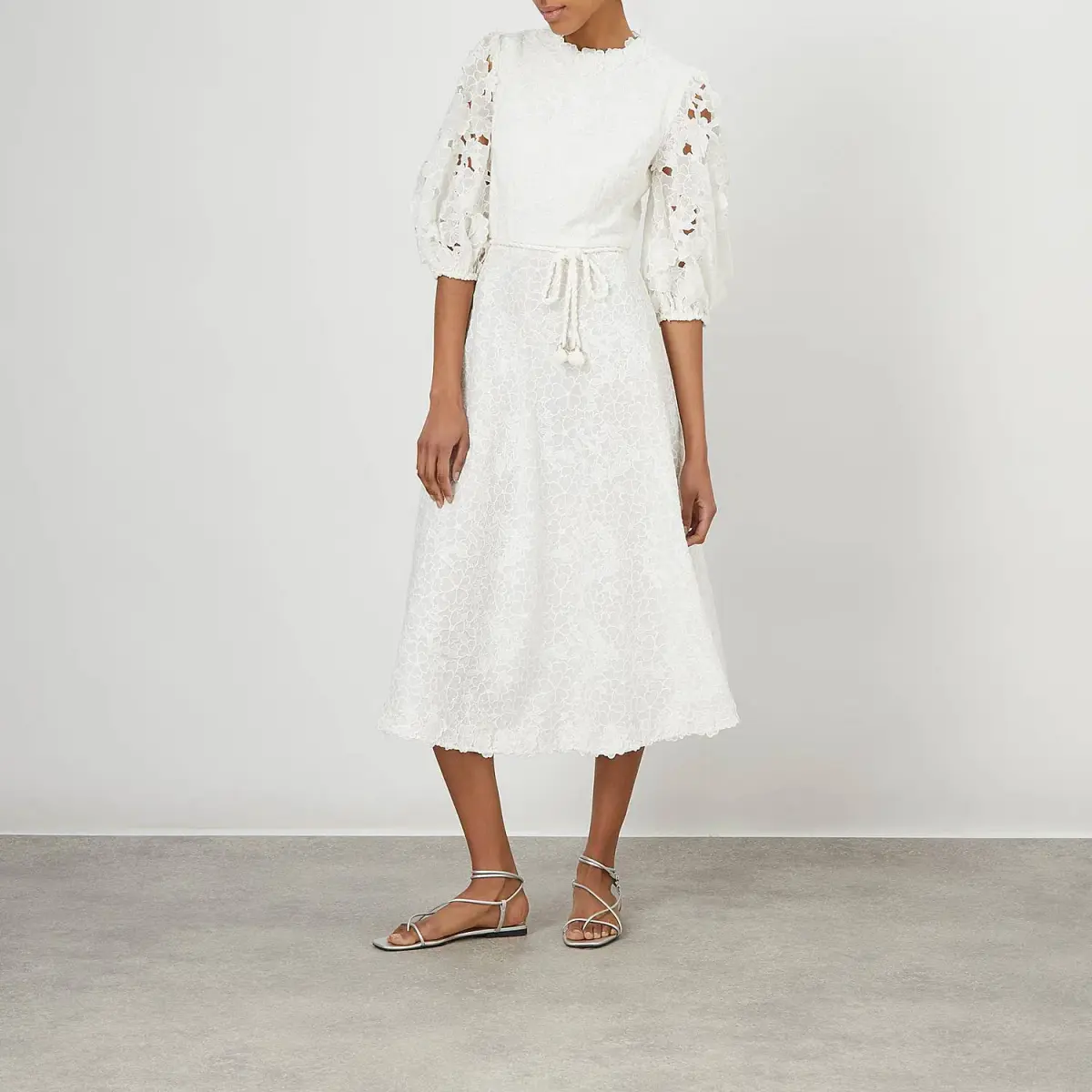 Zimmermann Lola Embroidered Midi Dress White Size 3 / Au 14 - Image 2