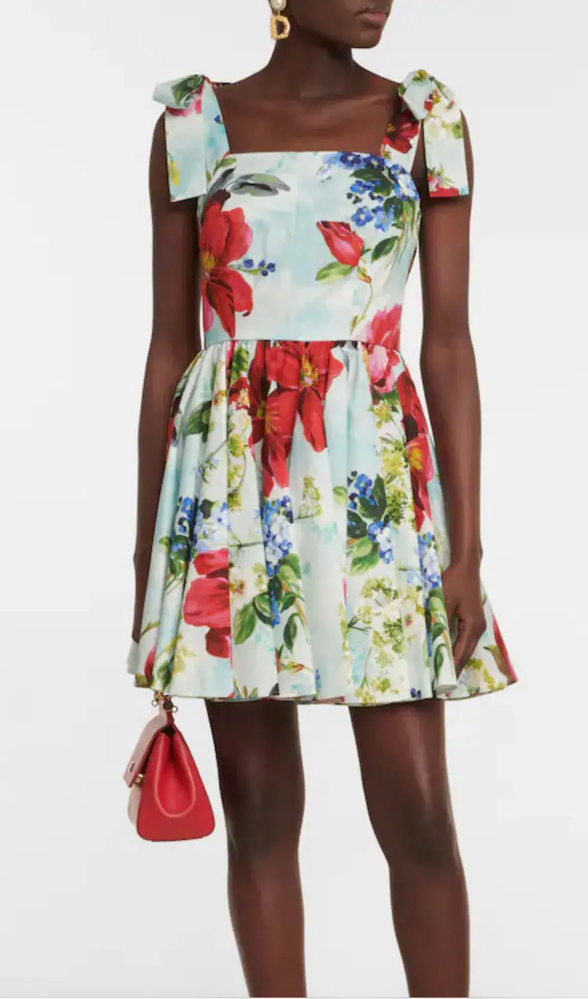 Dolce & Gabbana Cotton Poplin Mini Dress Floral Size 12 - Image 2