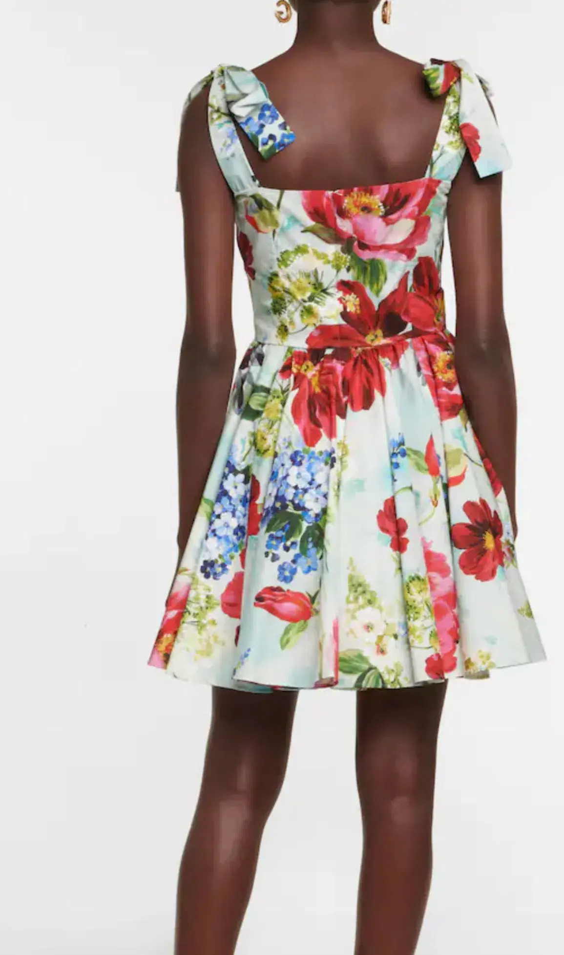 Dolce & Gabbana Cotton Poplin Mini Dress Floral Size 12 - Image 3