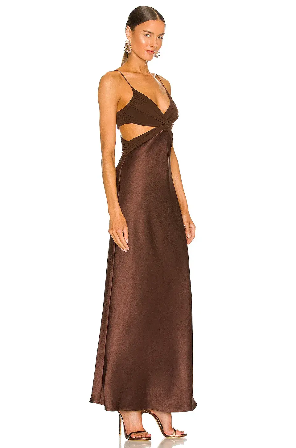 Bec & Bridge Nadia Twist Maxi Dress Chocolate Brown Size XS / AU 6 for rent on The Volte - main image
