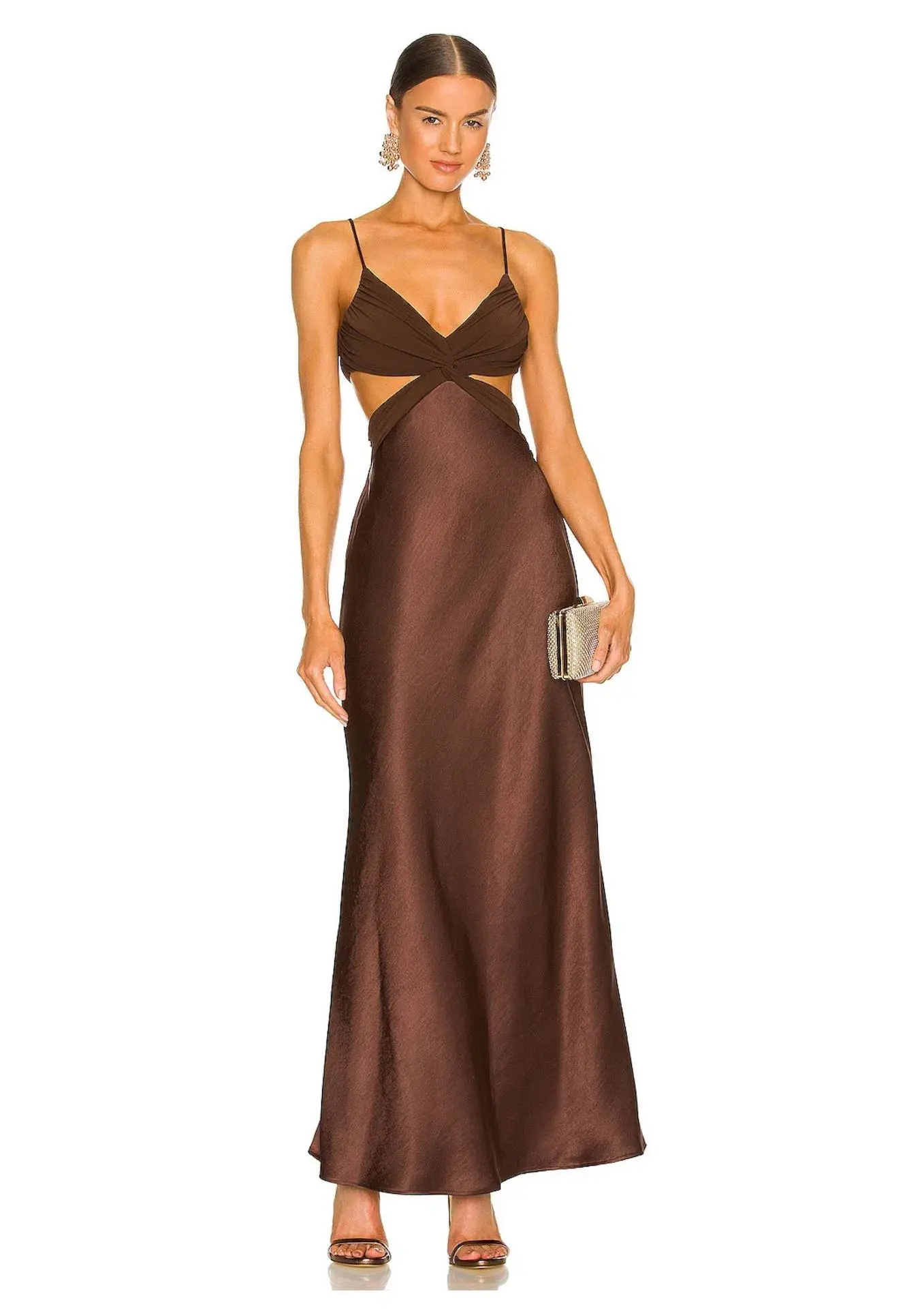 Bec & Bridge Nadia Twist Maxi Dress Chocolate Brown Size XS / AU 6 - Image 1