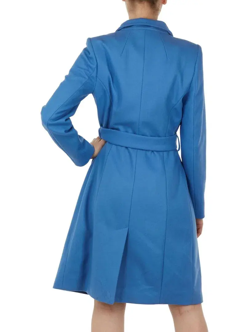 Ted Baker Sandra Wool Blend Wrap Coat Mid Blue Size 1 / Au 8 - Image 3