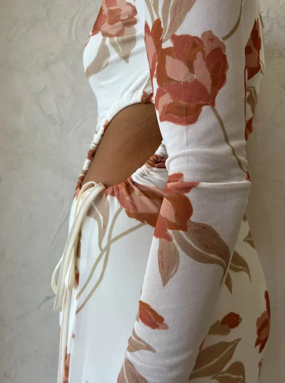 Hansen & Gretel Athena Dress Ivory Floral Size L / Au 12 for rent on The Volte - main image