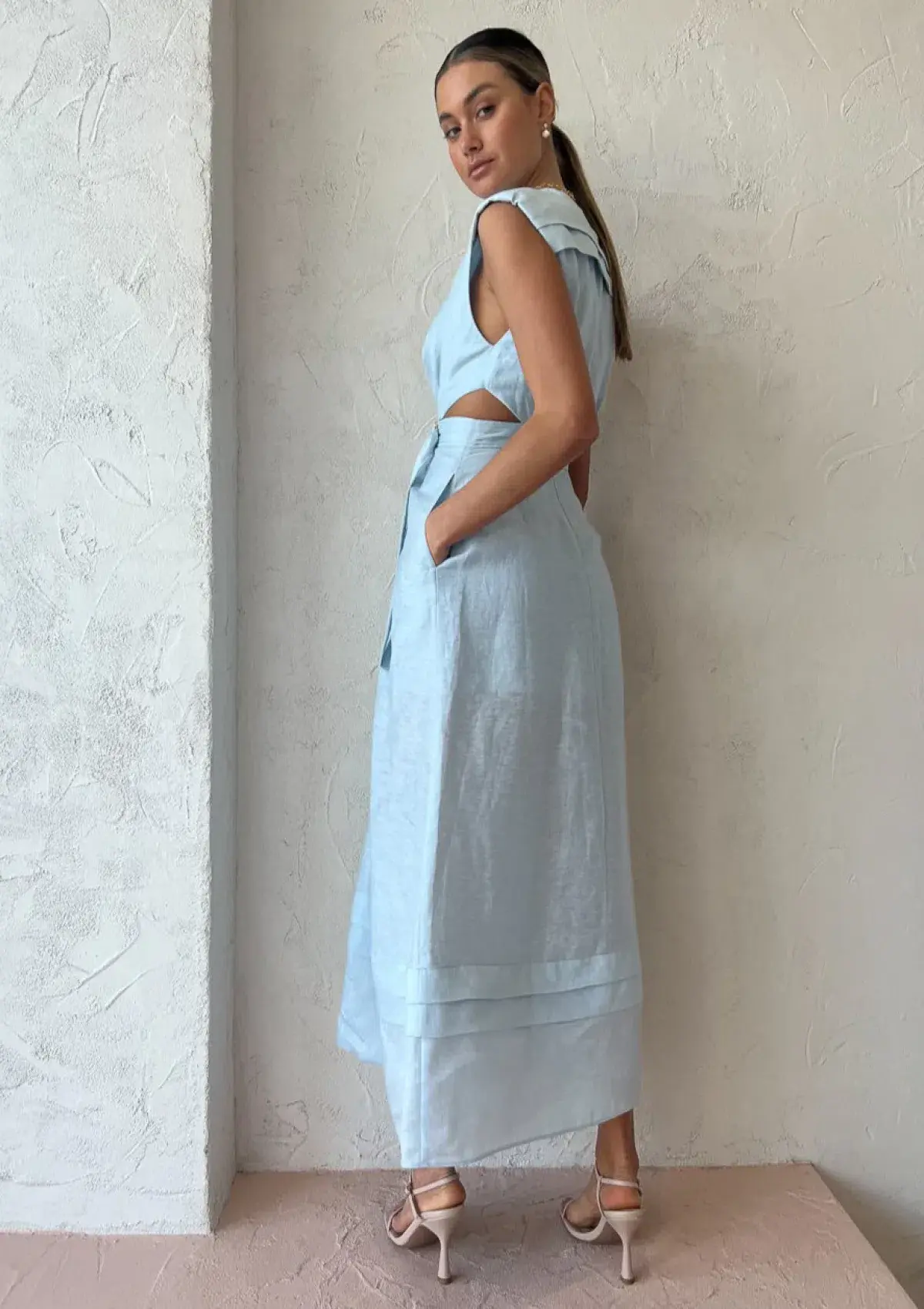 Acler Telford Dress Cloud Blue Size 16 - Image 2