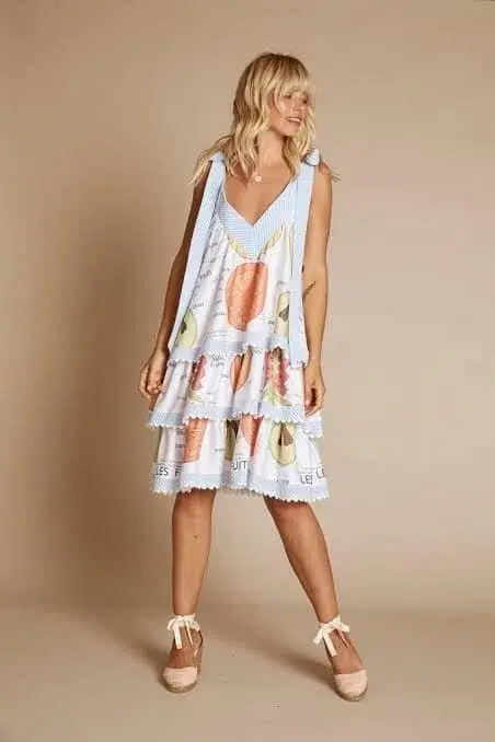 Binny Fruit Dress Print Size 10 - Image 1