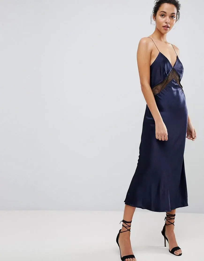 Bec & Bridge Je Suis Midi Dress Navy Size 6 / XS for rent on The Volte - main image