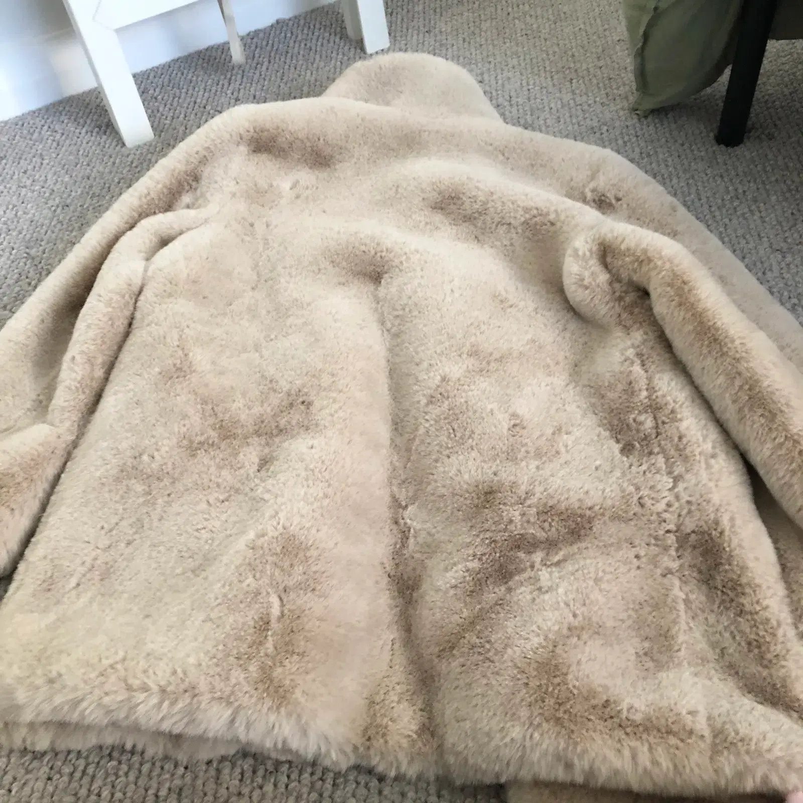 San Sloane Crawford Faux Fur Jacket Light Tan Size XS / Au 6 - Image 8