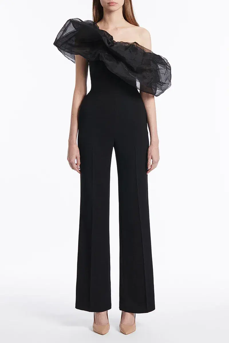 Carla Zampatti Crepe Strapless Jumpsuit Black Size XS / Au 6 - Image 3