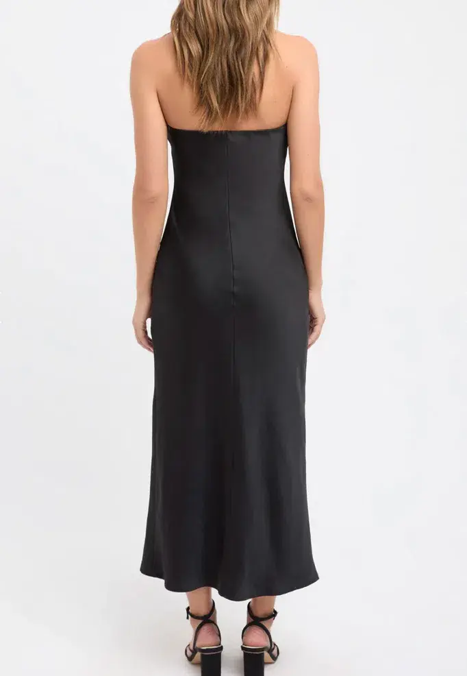 Kookai Belle Strapless Slip Midi Dress Black Size 14 - Image 3
