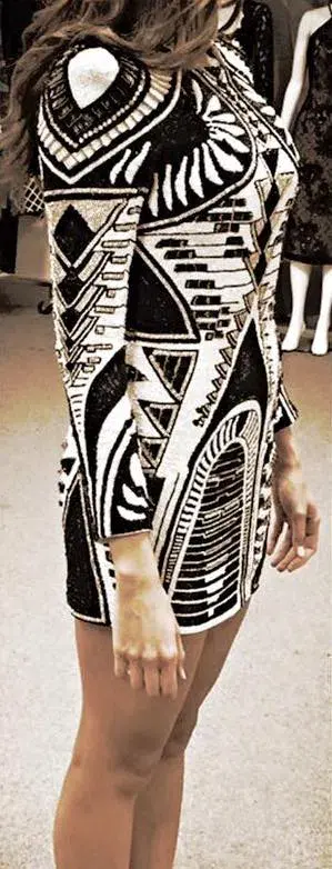 Balmain x H&M Embellished Long Sleeve Mini Dress Beaded Size 10 - Image 2