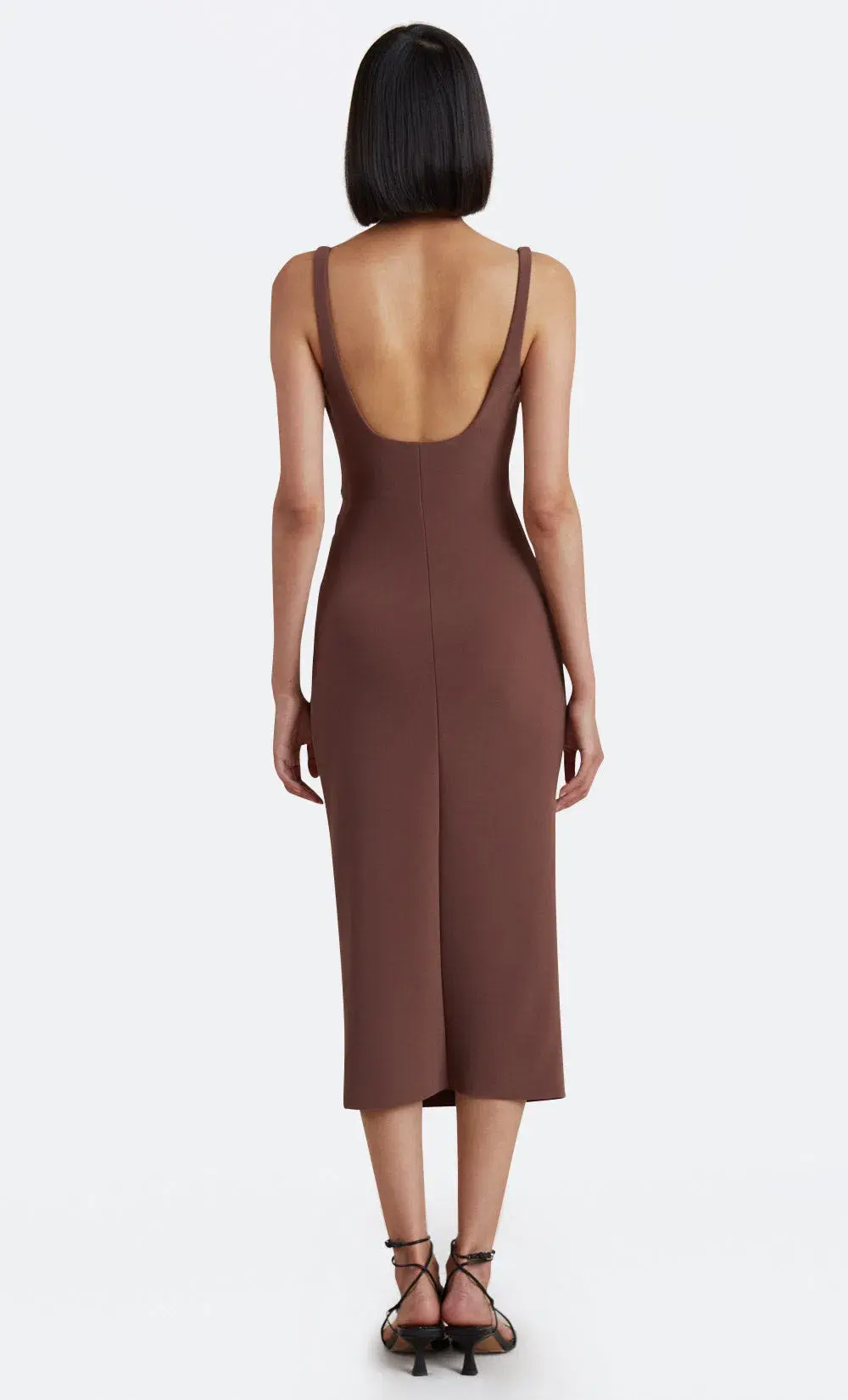 Bec & Bridge Karina Tuck Midi Dress Brown Size 6 / XS - Image 3