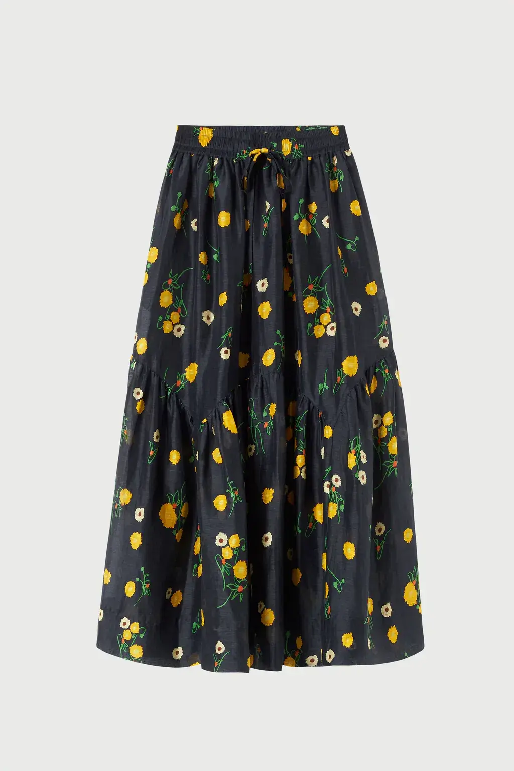 Lee Mathews Ketty Maxi Skirt in Navy Floral Size 1/Au 8 - Image 6