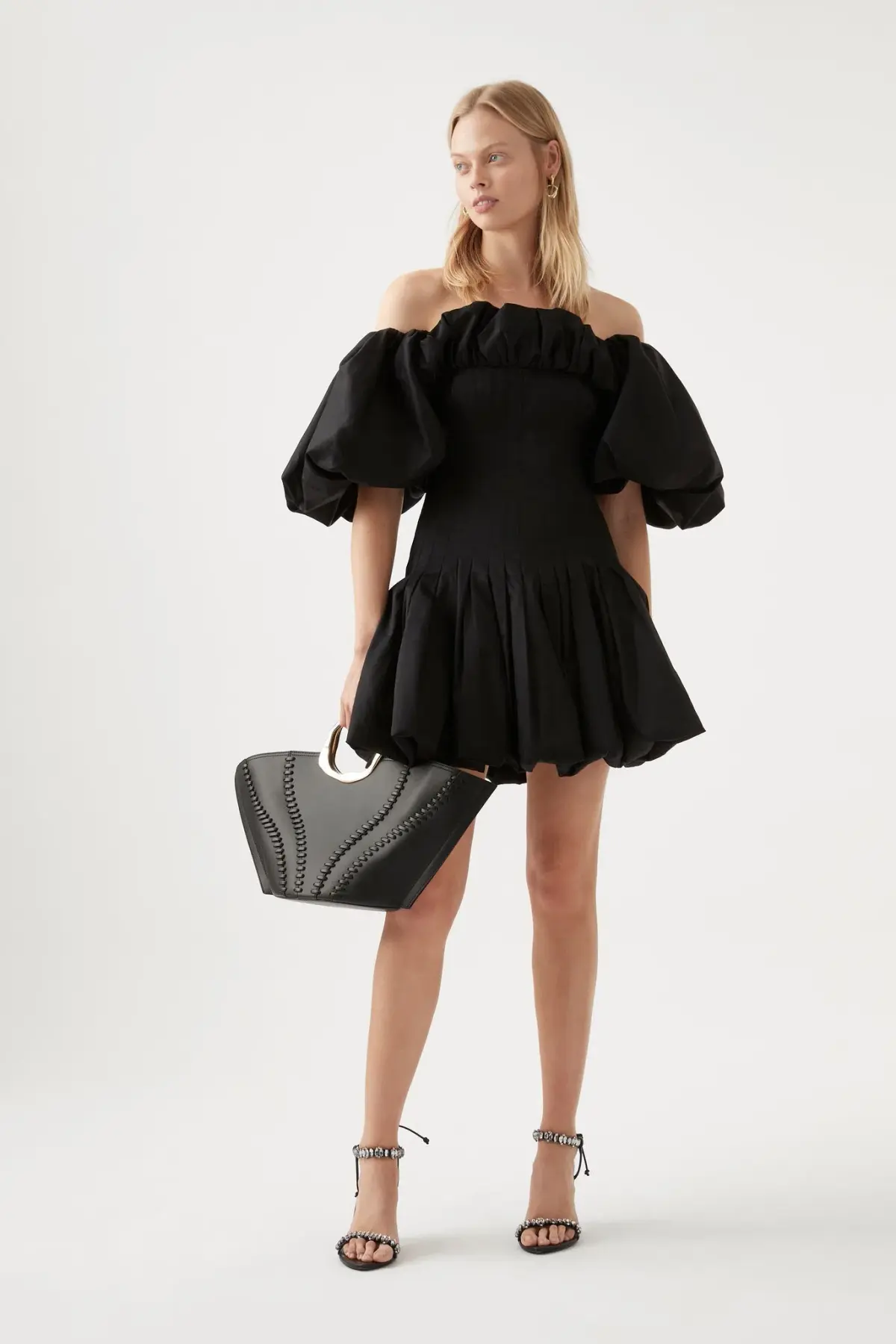 Aje Arles Off the Shoulder Mini Dress Black Size 6 - Image 1