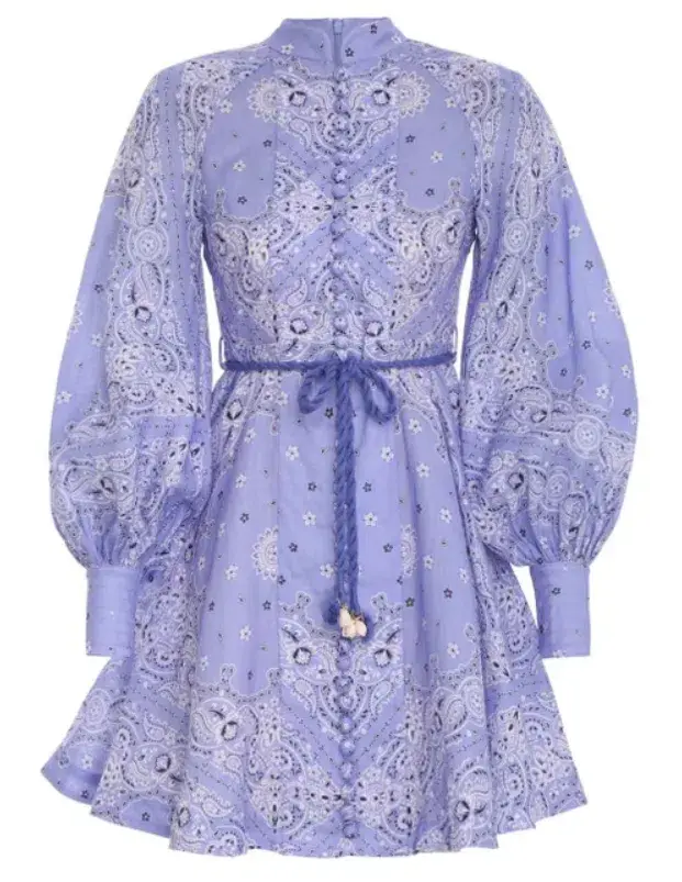 Zimmerman Button Up Mini Dress Print Size 14 - Image 2