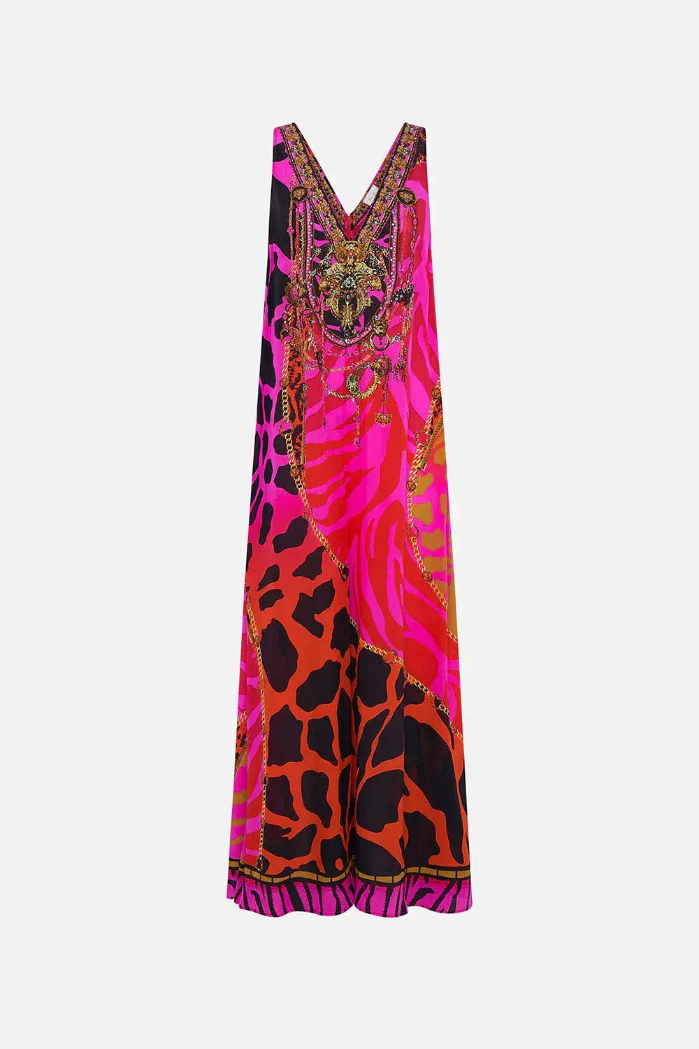 The Always Change Your Spots V Neck Flared Jumpsuit Pink Print Size S/Au 8 - Image 6