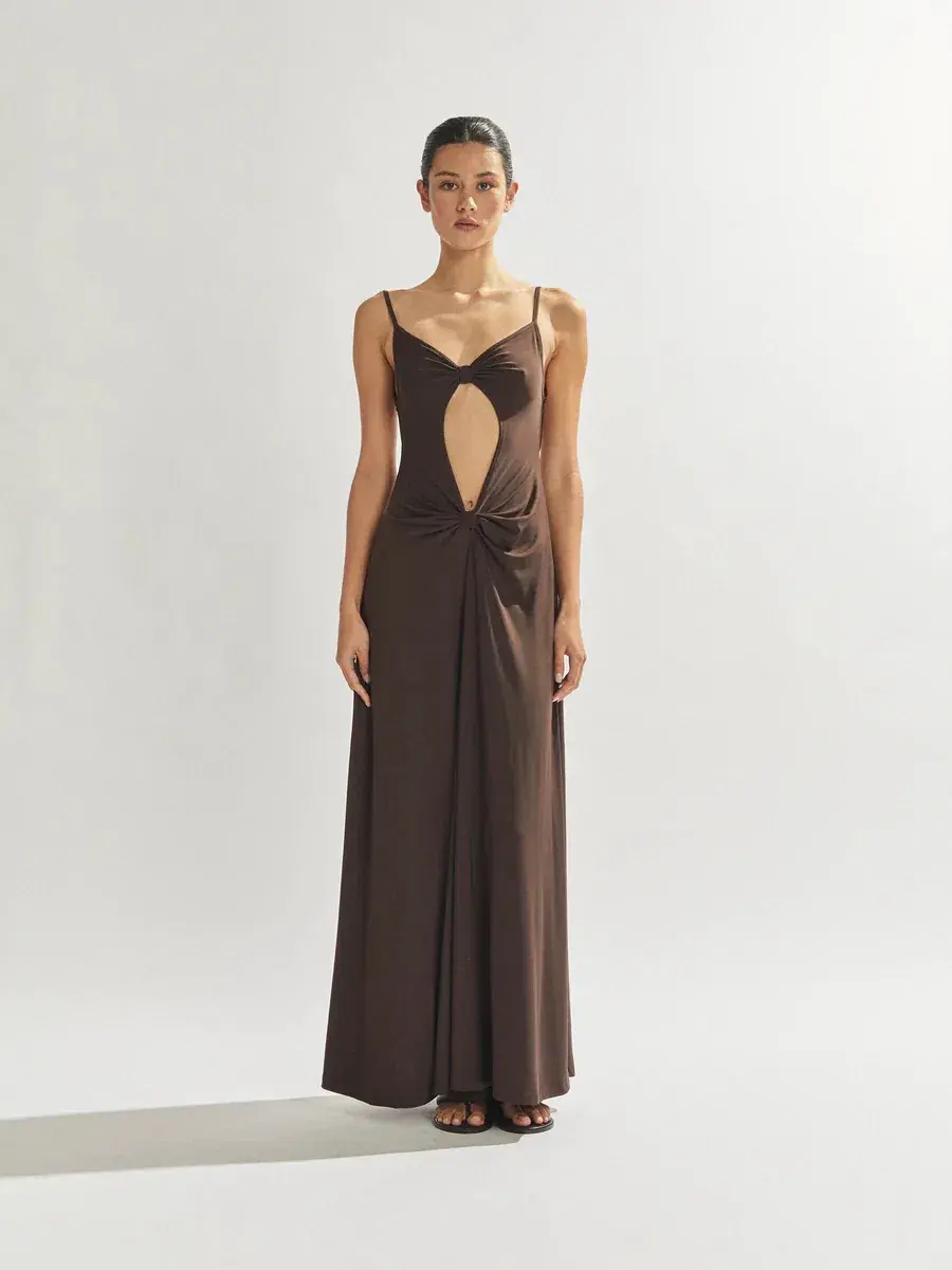 One Mile Sammy Dress Brown Size 8 - Image 1