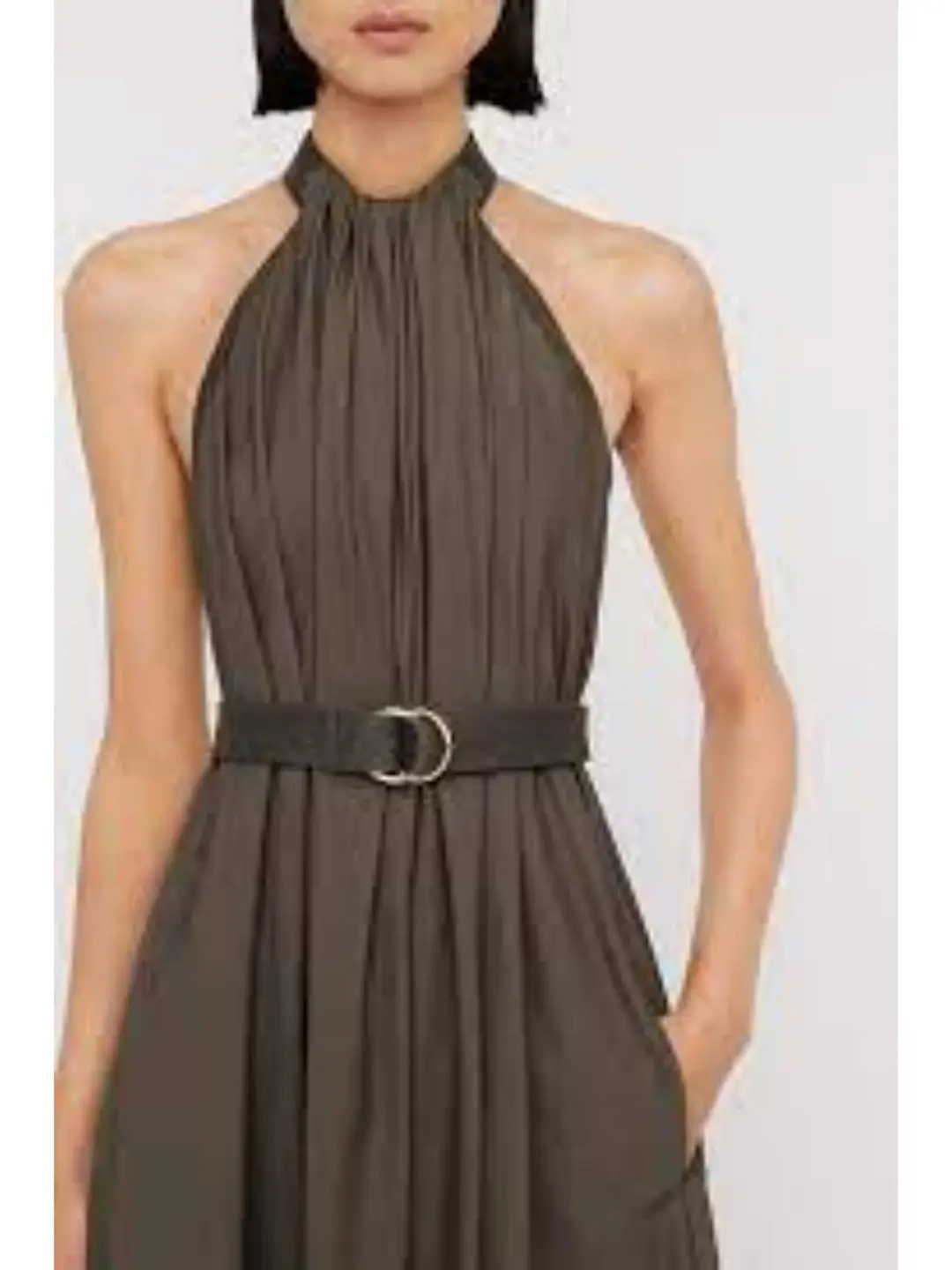 Scanlan Theodore Parachute Cotton Strapping Dress Jungle Green Size AU 6  for rent on The Volte - main image