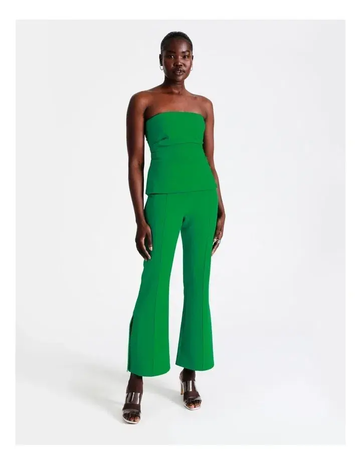 Wayne Cooper Flare Pants and Strapless Bodie Set in Green Bee Size 10 for rent on The Volte - main image