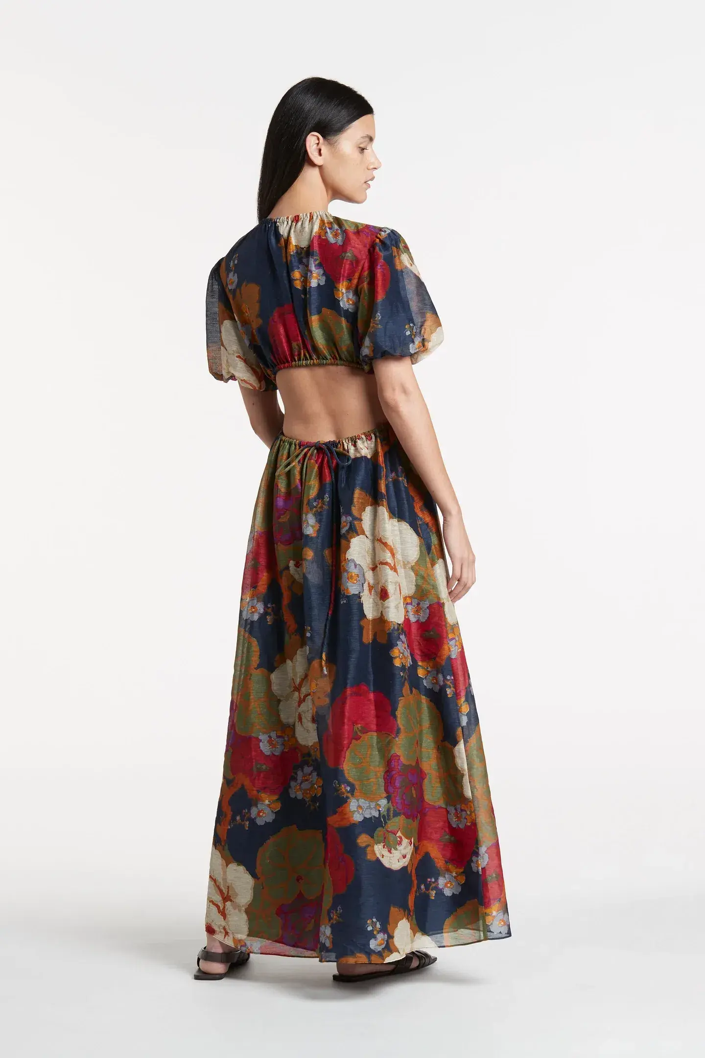 Sir the Label Bonita Puff Sleeve Gown in Garcia Floral Print Size 10 - Image 2
