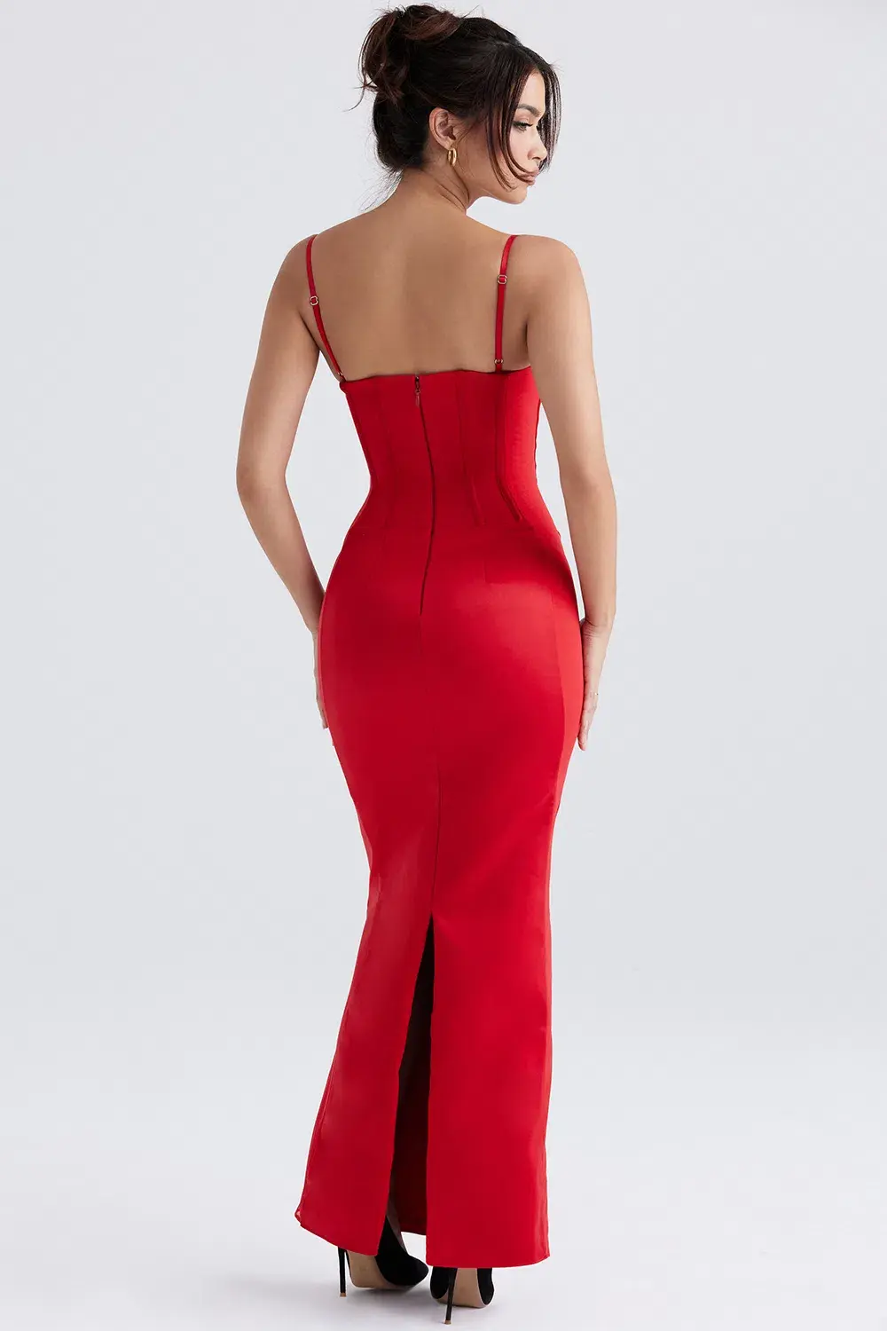 House of CB Shani Corset Maxi Dress Red Size 8  - Image 4