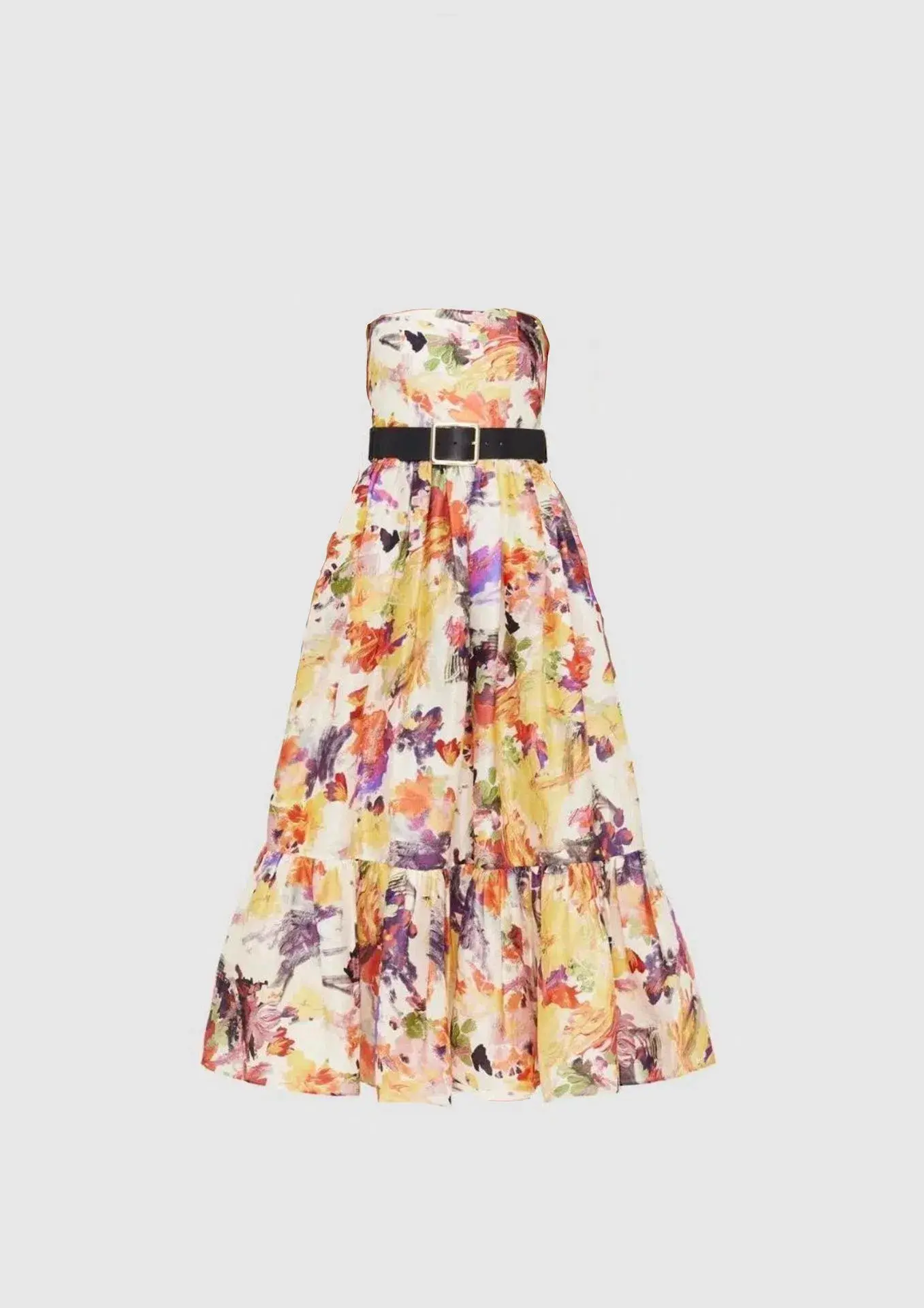Leo Lin Poise Buster Midi Dress Water Poise Print Size AU 8 - Image 1