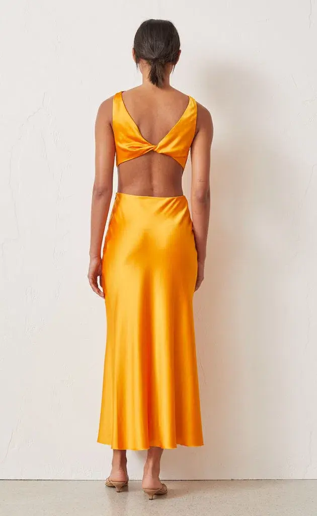 Bec & Bridge Seraphine Cut out Midi Dress Tangerine Size 8  - Image 3