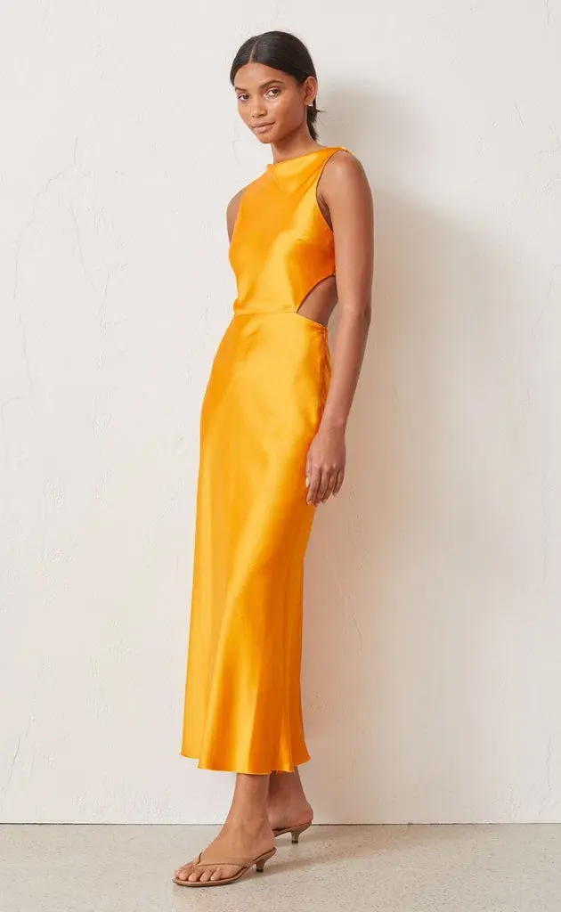 Bec & Bridge Seraphine Cut out Midi Dress Tangerine Size 8  - Image 2