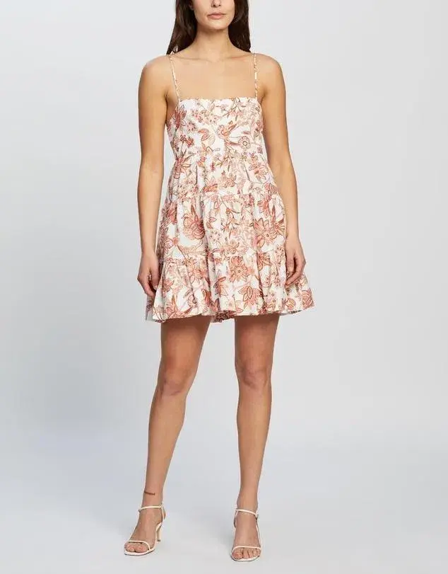 Shona Joy Carolina Tiered Mini Dress Multi/Floral Size 10  for rent on The Volte - main image