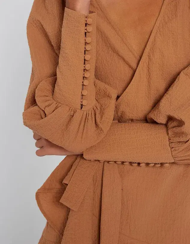 By Johnny Crush Wrap Dress Tan Size 8  - Image 3