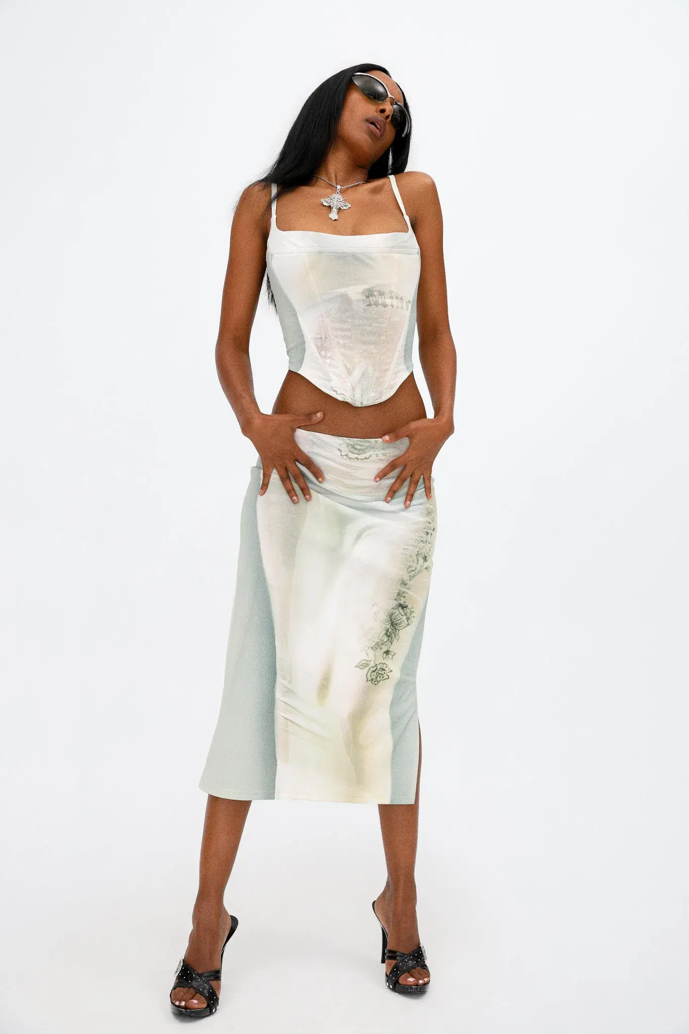 Miaou Heavenly Bodies Venus Corset and Moni Skirt Set Multi Size 4 - Image 1