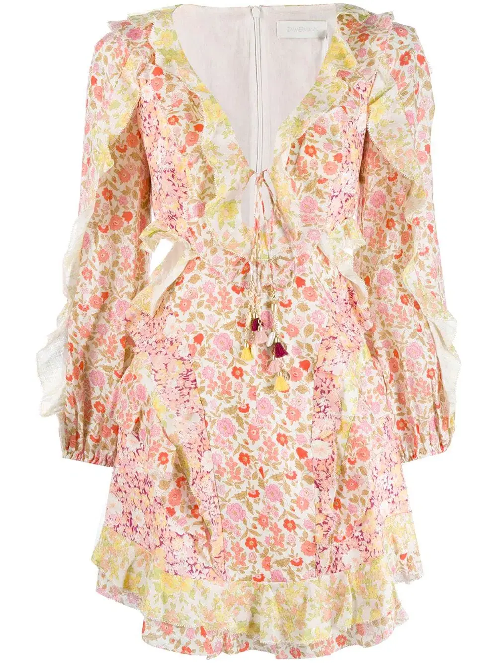 Zimmermann Goldie Spliced Mini Dress Floral Size 2 / Au 12 - Image 3