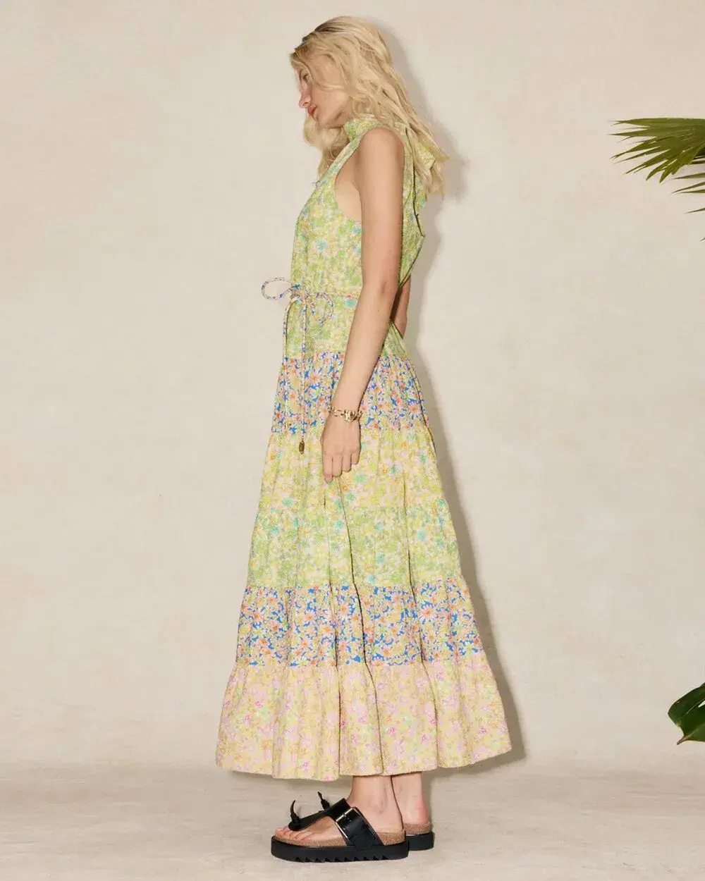 Alemais Daisy Spliced Midi Dress Multi Size 14  - Image 3