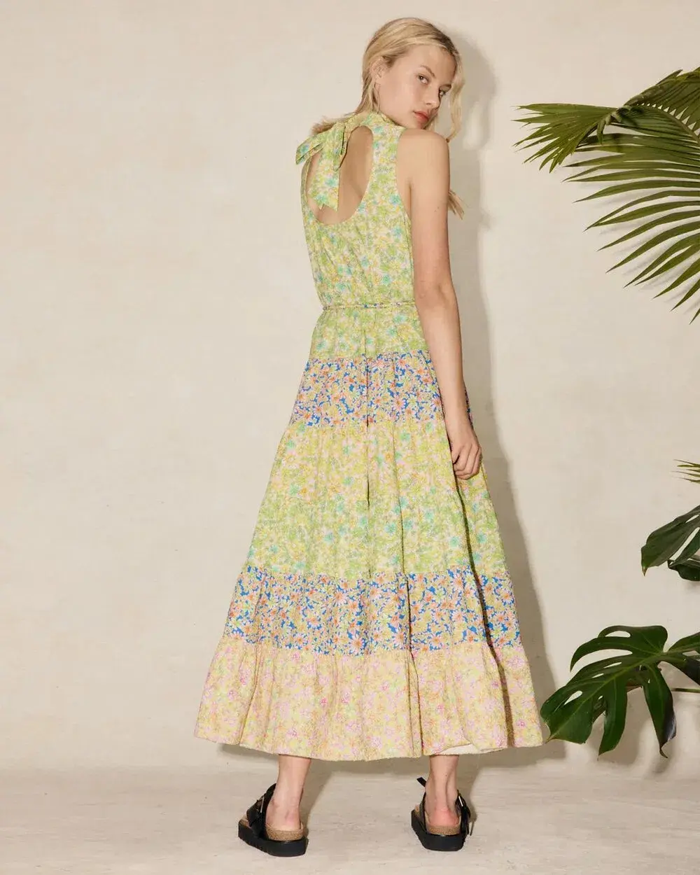 Alemais Daisy Spliced Midi Dress Multi Size 14  - Image 2