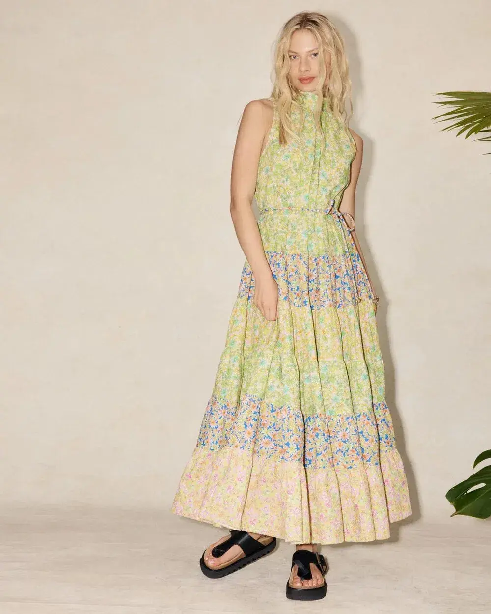 Alemais Daisy Spliced Midi Dress Multi Size 14  - Image 1
