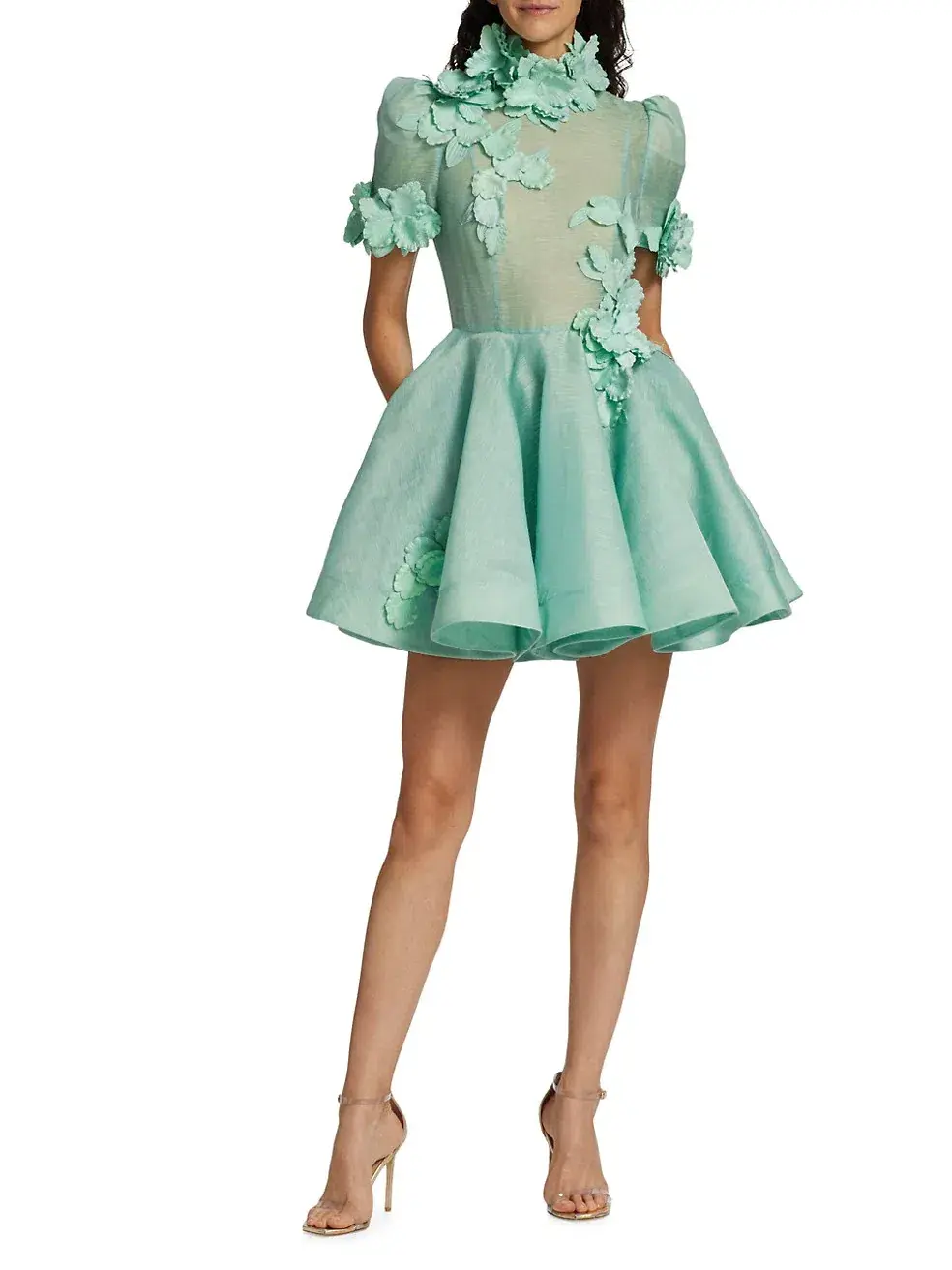 Zimmermann High Tide Lift Off Flower Mini Dress Mint Size 1 /Au 10 for rent on The Volte - main image
