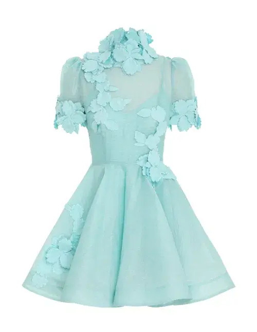 Zimmermann High Tide Lift Off Flower Mini Dress Mint Size 1 /Au 10 for rent on The Volte - main image