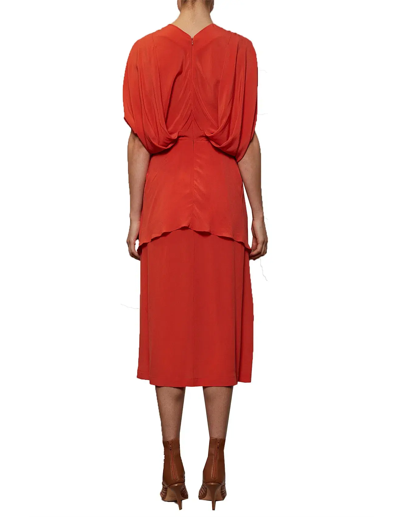 KITX Nature Cape Silk Dress in Melon Size 8 - Image 2