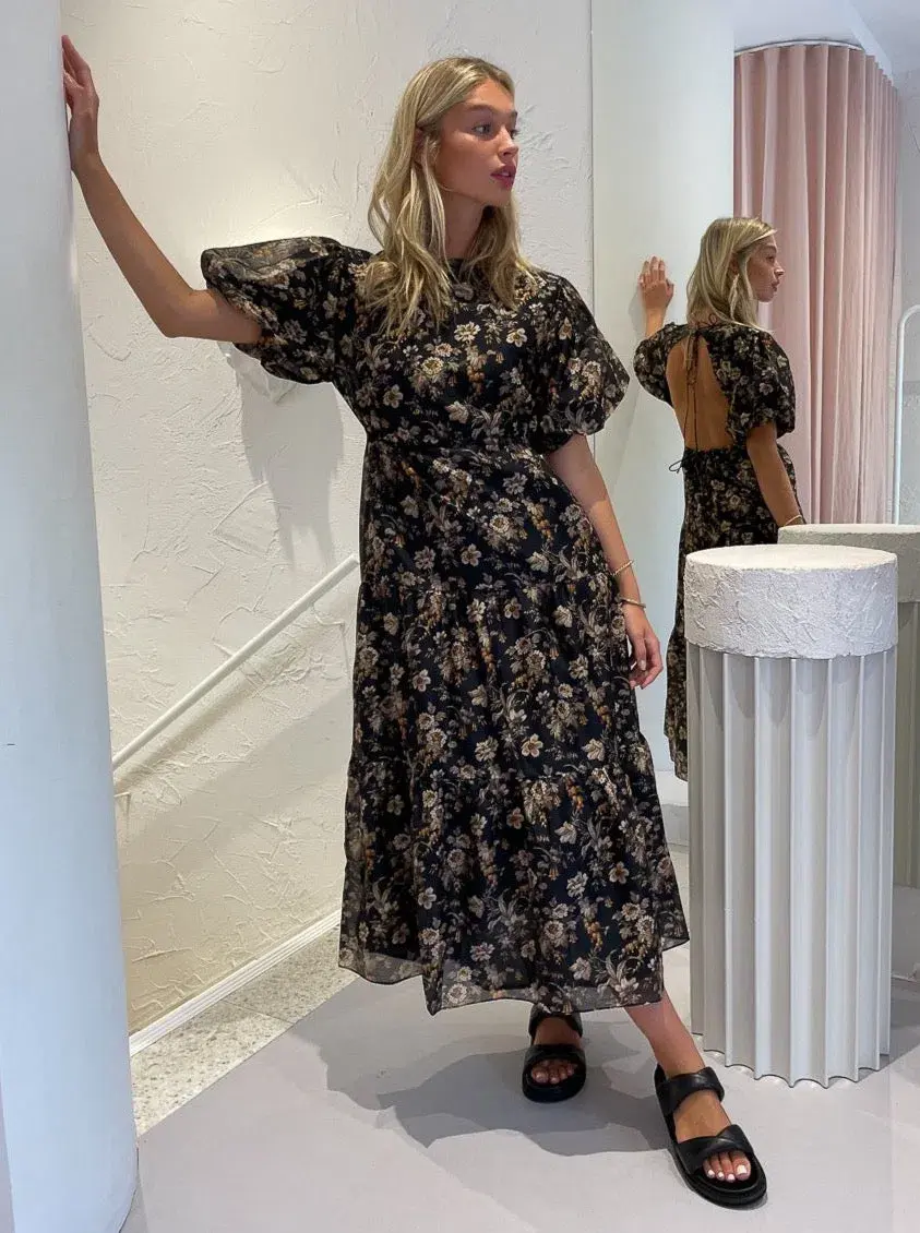 Sir the Label Amerie Open-back Midi Dress Floral Size 2/Au 10 - Image 2