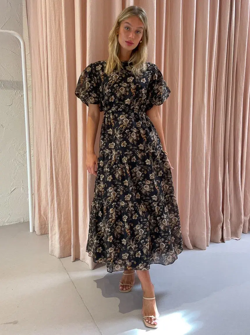 Sir the Label Amerie Open-back Midi Dress Floral Size 2/Au 10 - Image 1