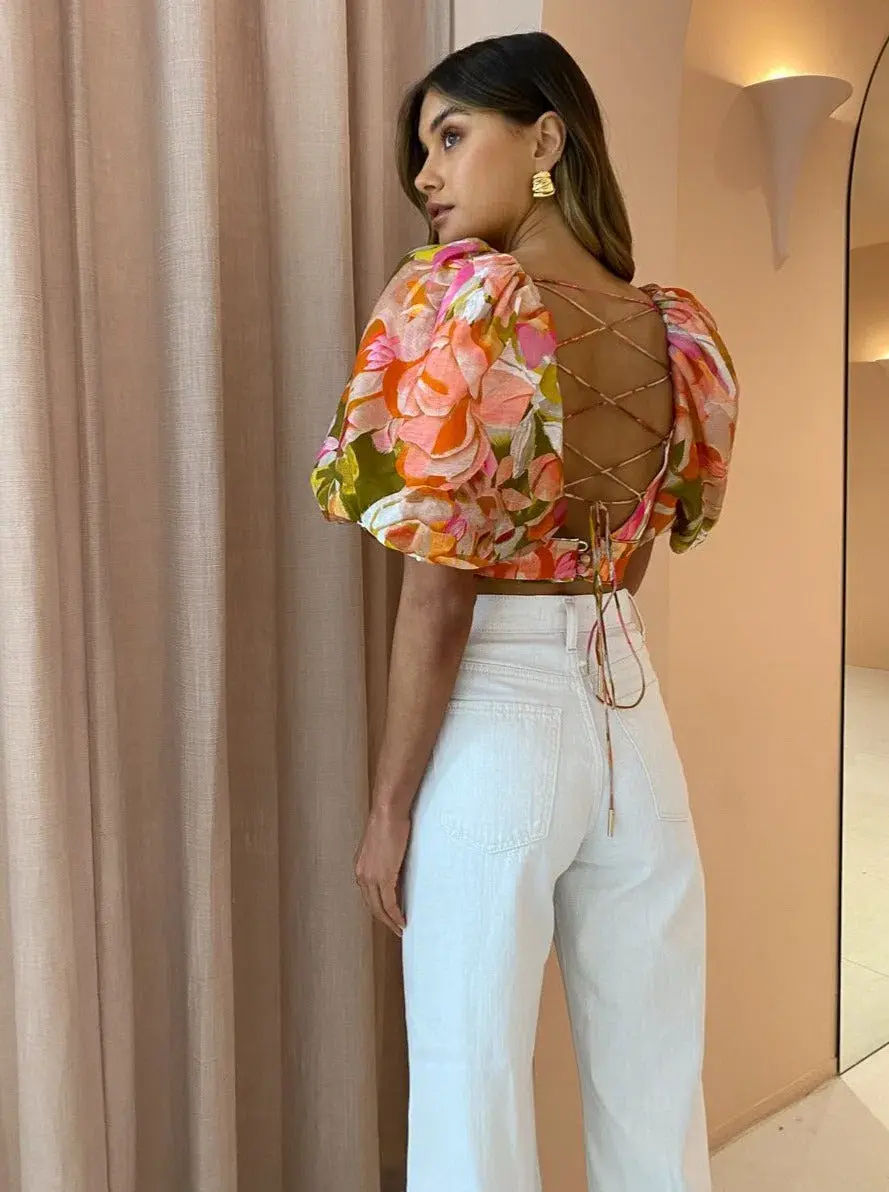 Acler Porter Top Floral Size 10 - Image 2