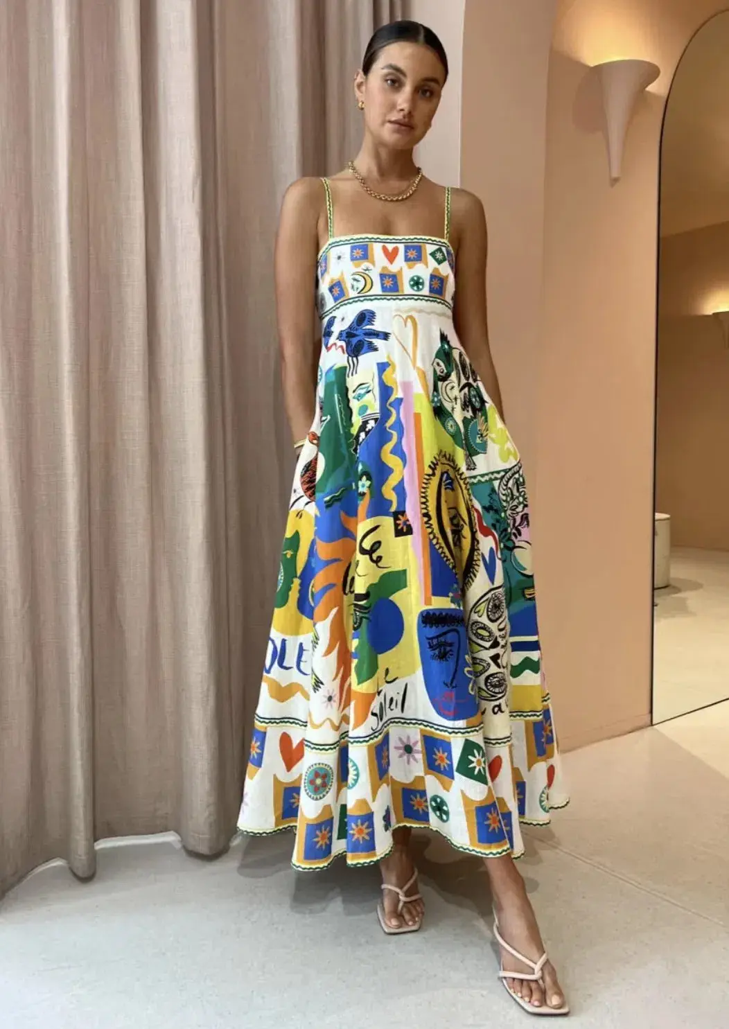 Alemais Soleil Dress Print Size 14 - Image 1
