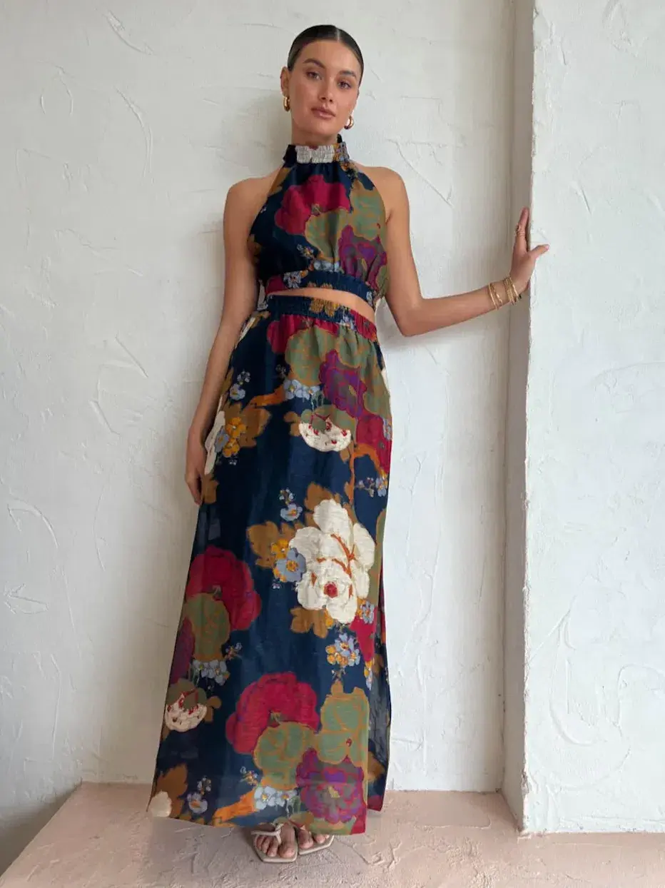 Sir the Label Bonita Halter Top and Maxi Skirt Set Floral Size 1 / AU 8 - Image 1