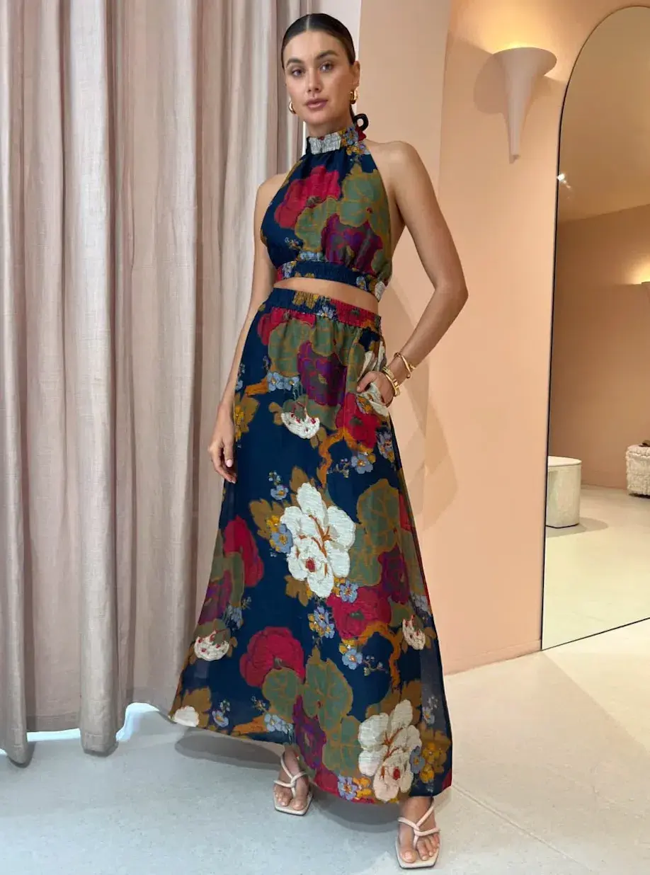Sir the Label Bonita Halter Top and Maxi Skirt Set Floral Size 1 / AU 8 - Image 5