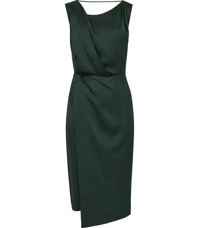 Reiss Karina Cross Back Cocktail Dress Green Size 6 - Image 3
