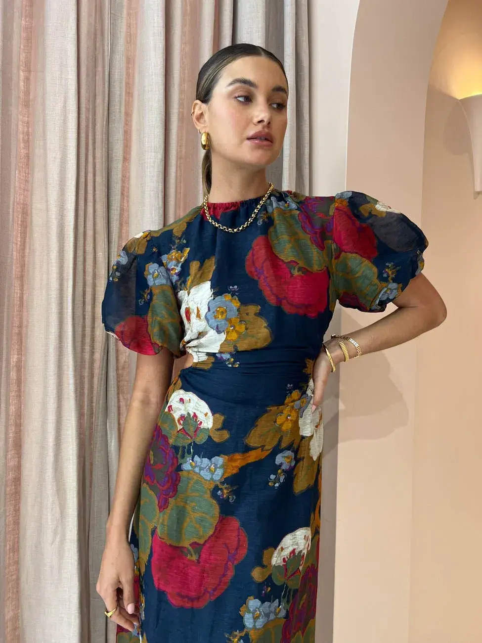 Sir the Label Bonita Puff Sleeve Gown Floral Size 1 / Au 8  - Image 4