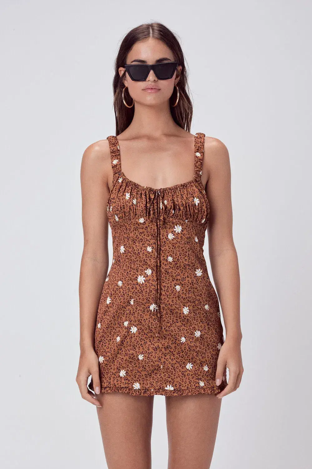 For Love and Lemons Tawney Mini Dress Brown Size 6 - Image 2